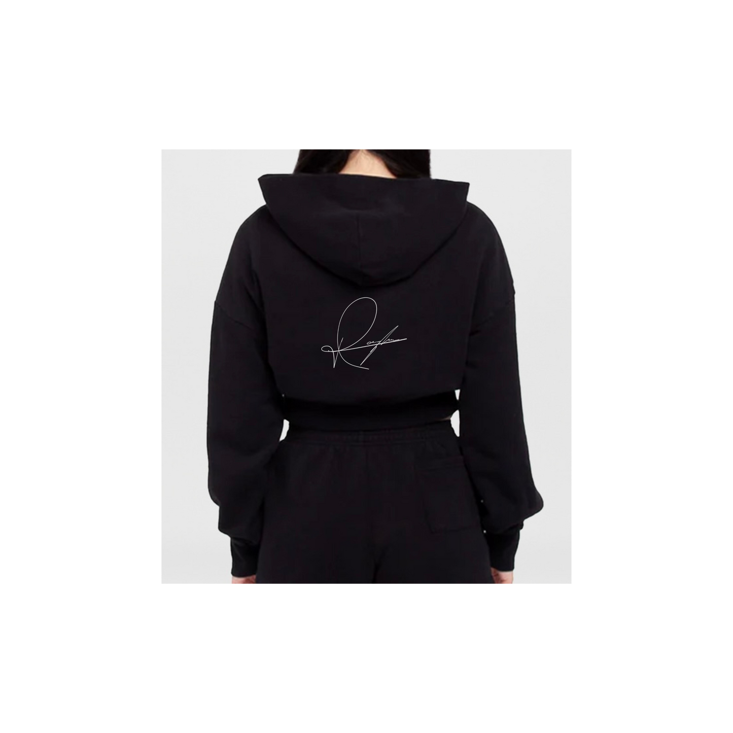 Signature Black Cropped Hoodie