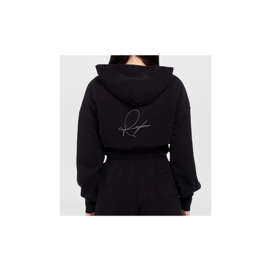 Signature Black Cropped Hoodie