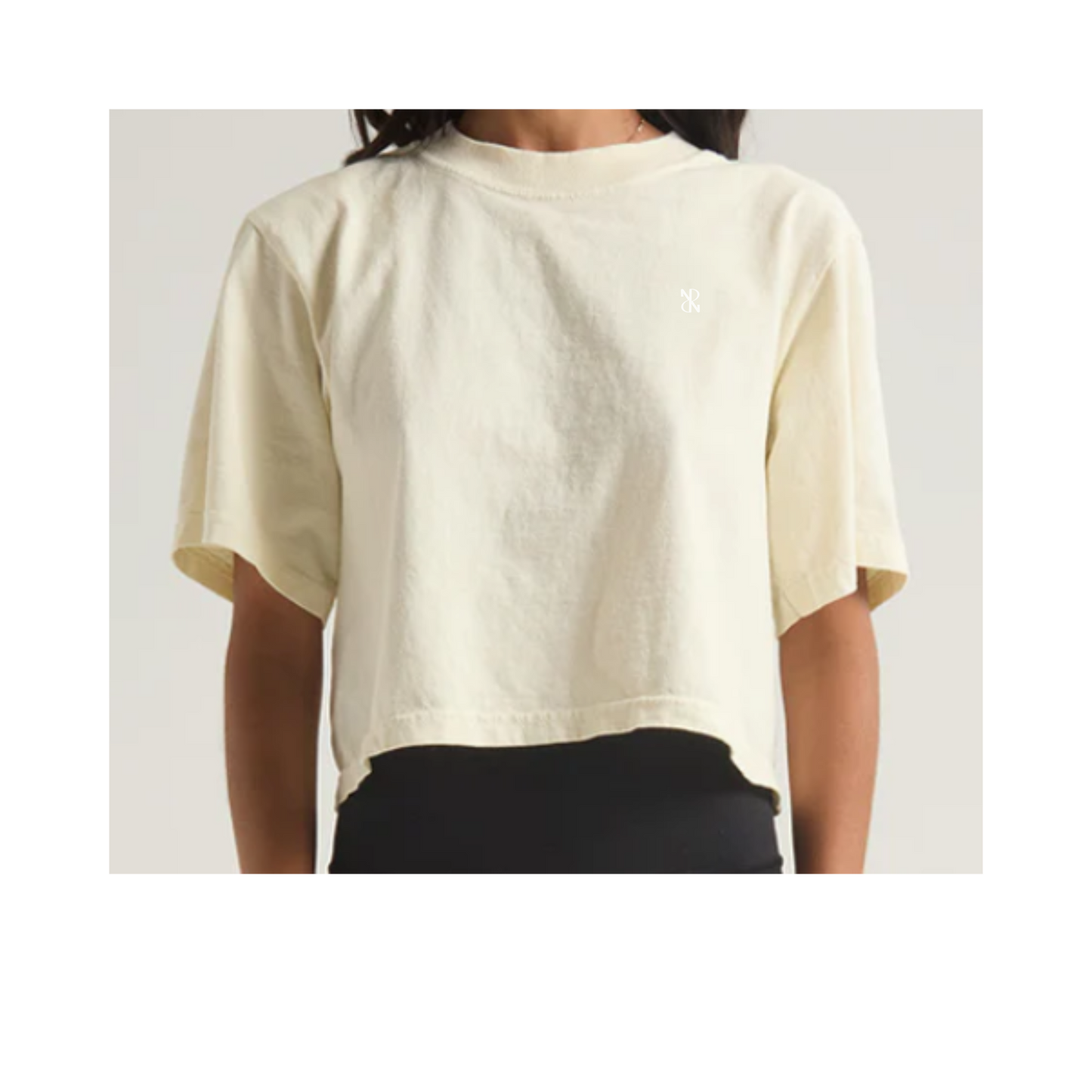 Basic Cream Cropped Tee